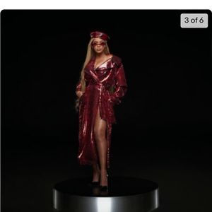 NWT IVY PARK RED SEQUIN DUSTER Size Small